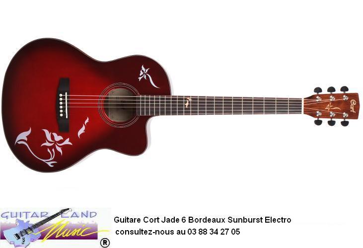 Guitare Cort Jade 6 Bordeaux Sunburst Electro